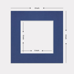 Ak Frames 8X8 Blue Picture Mounts To Fit 5X5 Aperture Size - Mount Board Only (No Frame Included) - thumbnail 3
