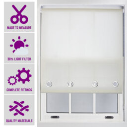 Made To Measure Daylight Roller Blind With Big Round Eyelets - (W)180Cm X (L)210Cm Cream By Furnished