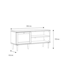 Wyld Haus Bergen Rattan Tv Unit Natural Weave 1 Door 2 Shelves 43-55In - thumbnail 8