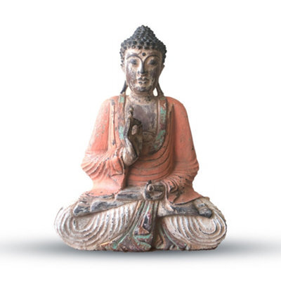 Vintage Hand Carved Buddha Statue 40Cm Teaching Transmission