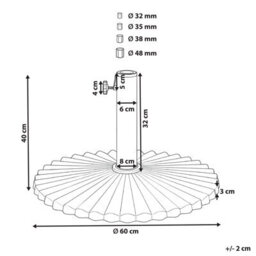 Beliani Parasol Base Carezza Brown Round 21 Kg - thumbnail 3