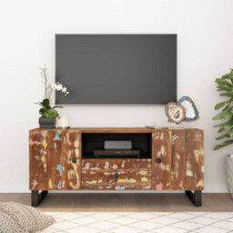 Berkfield Sturdy Tv Cabinet 105X33.5X46 Cm Solid Wood Reclaimed&engineered Wood - thumbnail 2