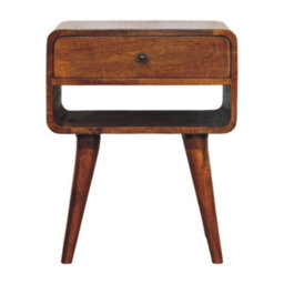 Artisan Furniture Solid Wood Avora Chestnut Nightstand With Drawer And Open Slot - thumbnail 2