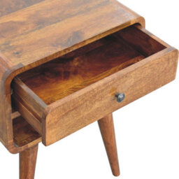 Artisan Furniture Solid Wood Avora Chestnut Nightstand With Drawer And Open Slot - thumbnail 7