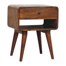 Artisan Furniture Solid Wood Avora Chestnut Nightstand With Drawer And Open Slot - thumbnail 4