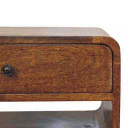 Artisan Furniture Solid Wood Avora Chestnut Nightstand With Drawer And Open Slot - thumbnail 5