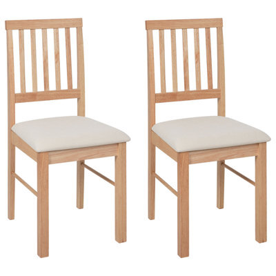 Beliani Set Of 2 Dining Chairs Orono Wood Light Brown - image 1