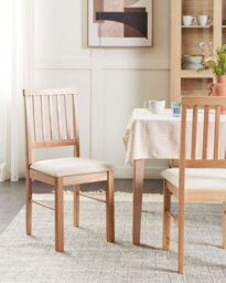 Beliani Set Of 2 Dining Chairs Orono Wood Light Brown - thumbnail 2