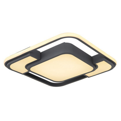Luminosa Lighting Luminosa Nirra 42Cm Integrated Led Semi Flush Ceiling Light Graphite Led 3000K - image 1