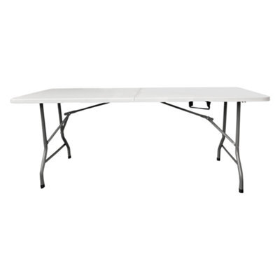 Alivio 6Ft Folding Table, Heavy Duty Trestle Table For Camping, Picnic & Garden Party, 180 X 70 X 74Cm, White - image 1