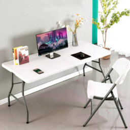 Alivio 6Ft Folding Table, Heavy Duty Trestle Table For Camping, Picnic & Garden Party, 180 X 70 X 74Cm, White - thumbnail 3