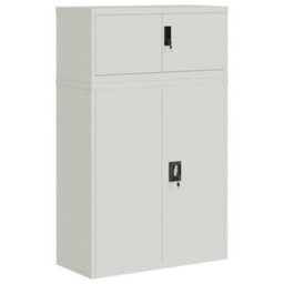 Berkfield File Cabinet Light Grey 90X40X145 Cm Steel - thumbnail 2