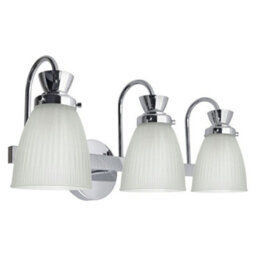 Long Life Lamps Company Modern 3 Bathroom Wall Light Chrome Ip44 Frosted Glass H3084 With G9 Led 5W Warm White