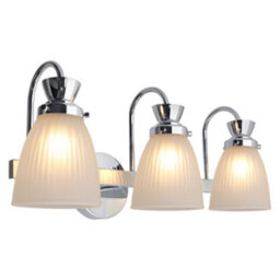 Long Life Lamps Company Modern 3 Bathroom Wall Light Chrome Ip44 Frosted Glass H3084 With G9 Led 5W Warm White - thumbnail 3