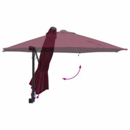 Berkfield Modern Garden Parasol Red, Black 248 X 248 X 148 Cm Polyester, Steel - thumbnail 8
