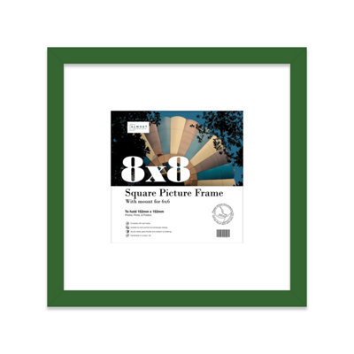 "8X8"" Green Picture Frame - 8X8"" Square Frame With 6X6"" Mount For 8X8""/6X6"" Pictures Moderrn Style Thin Edge, 1 Pack" - image 1