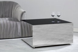 Orsina Carlox Square Chrome Finish Coffee Table - thumbnail 2