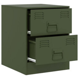 Berkfield Bedside Cabinets 2 Pcs Green 34.5X39X44 Cm Steel - thumbnail 7