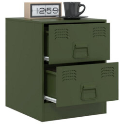 Berkfield Bedside Cabinets 2 Pcs Green 34.5X39X44 Cm Steel - thumbnail 4