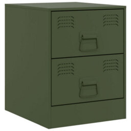 Berkfield Bedside Cabinets 2 Pcs Green 34.5X39X44 Cm Steel - thumbnail 6