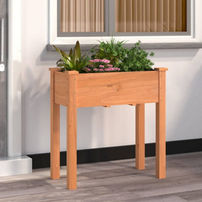 Berkfield Planter With Liner Brown 71X37X76 Cm Solid Wood Fir - image 1