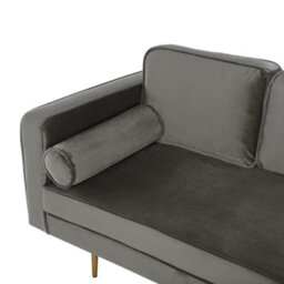 Beliani Left-Hand Chaise Longue Miramas Velvet Taupe - thumbnail 6