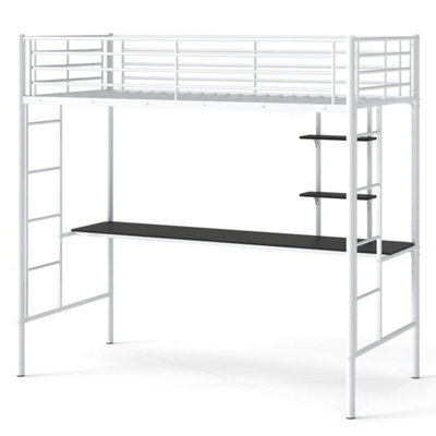 Single Size Loft Bed With Desk & Shelves - image 1