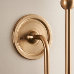 Loops Elegant Dimmable Wall Light In Brushed Aged Brass With Pearl Grey Shade For Modern Interiors - thumbnail 7