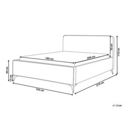 Beliani Bed Velvet Valognes 180 X 200 Cm (Eu Super King) Taupe - thumbnail 3
