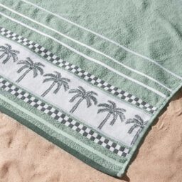 Catherine Lansfield Palm Trees 90X180Cm Cotton Extra Large Beach Towel Green - thumbnail 2