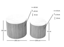 Nordlys Set Of 2 Round Coffee Tables In Solid Wood With Storage Classic Style Living Room - thumbnail 6