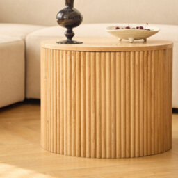 Nordlys Set Of 2 Round Coffee Tables In Solid Wood With Storage Classic Style Living Room - thumbnail 8