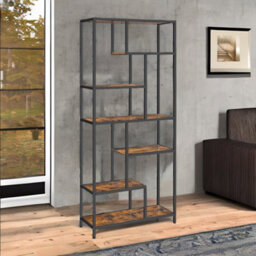 Rafaelo Mobilia 175Cm Tall Industrial Bookcase With 6 Tiered Shelves - thumbnail 2