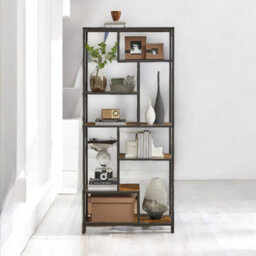 Rafaelo Mobilia 175Cm Tall Industrial Bookcase With 6 Tiered Shelves - thumbnail 3