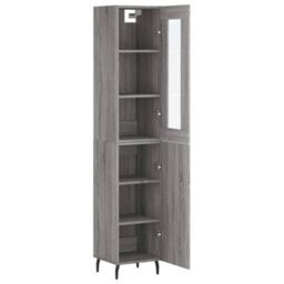 Berkfield Highboard Grey Sonoma 34.5X34X180 Cm Engineered Wood - thumbnail 4