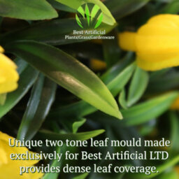 Pair Of Best Artificial 28Cm Yellow Tulip Hanging Basket Flower Topiary Ball - Suitable For Outdoor Use - Weather & Fade Resistant - thumbnail 5