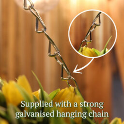 Pair Of Best Artificial 28Cm Yellow Tulip Hanging Basket Flower Topiary Ball - Suitable For Outdoor Use - Weather & Fade Resistant - thumbnail 6