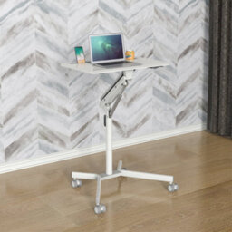 Duronic Wps57 Sit-Stand Desk, With Tablet Support & Cup Holder, Table On Wheels, Adjustable Height/reach, 70X52Cm - thumbnail 4