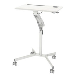 Duronic Wps57 Sit-Stand Desk, With Tablet Support & Cup Holder, Table On Wheels, Adjustable Height/reach, 70X52Cm - thumbnail 6