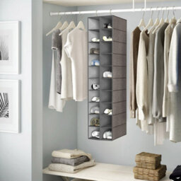 Thehotsale Grey 10-Tier 20 Compartments Non-Woven Hanging Shoe Storage Organiser For Wardrobe Shoe Rack - thumbnail 1