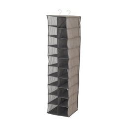 Thehotsale Grey 10-Tier 20 Compartments Non-Woven Hanging Shoe Storage Organiser For Wardrobe Shoe Rack - thumbnail 3