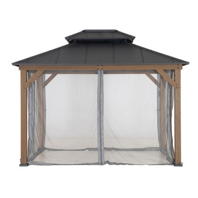 Sunjoy Netting For Cedar Wooden Gazebo - 300Cm X 360Cm, Suitable For A102032602 - image 1