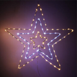65Cm Led Star Christmas Light 150 Bright Rope Lights With 8 Effects Indoor Outdoor Xmas Silhouette Mains Powered Ip44 - thumbnail 4