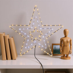 65Cm Led Star Christmas Light 150 Bright Rope Lights With 8 Effects Indoor Outdoor Xmas Silhouette Mains Powered Ip44 - thumbnail 5