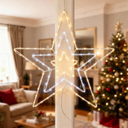 65Cm Led Star Christmas Light 150 Bright Rope Lights With 8 Effects Indoor Outdoor Xmas Silhouette Mains Powered Ip44 - thumbnail 7