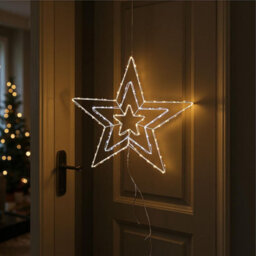 65Cm Led Star Christmas Light 150 Bright Rope Lights With 8 Effects Indoor Outdoor Xmas Silhouette Mains Powered Ip44 - thumbnail 3