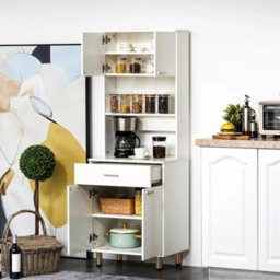 Kitchen Cupboard Spice Rack Microwave Oven Cabinet Buffet Sideboard Cabinet - thumbnail 3