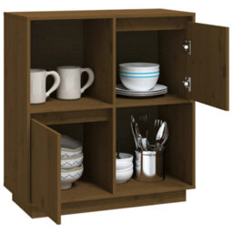 Berkfield Sideboard Honey Brown 74X35X80 Cm Solid Wood Pine - thumbnail 4