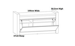 Impact Furniture Shoe And Coat Storage Hallway Furniture Set Cabinet Seat Bench With Wall Hooks Panel Oak And White Gloss Led Lights Alameda - thumbnail 6