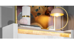Impact Furniture Shoe And Coat Storage Hallway Furniture Set Cabinet Seat Bench With Wall Hooks Panel Oak And White Gloss Led Lights Alameda - thumbnail 3